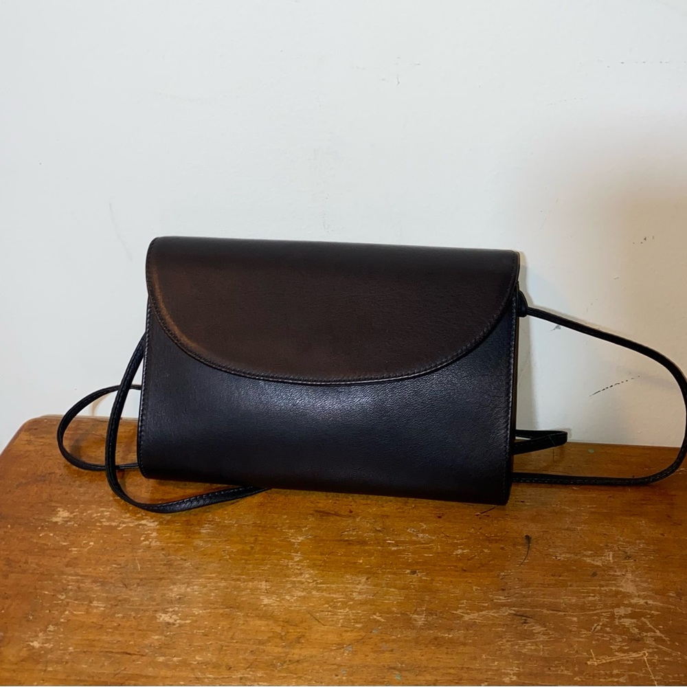 Black Leather Crossbody W/ Red Interior koret handbag vintage EUC Some Scuffs